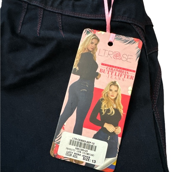 LT. Rose Colombian Butt Lifter Jeans NWTS Women’s Size 13 Booty Jeans Azul Laty - Picture 3 of 16